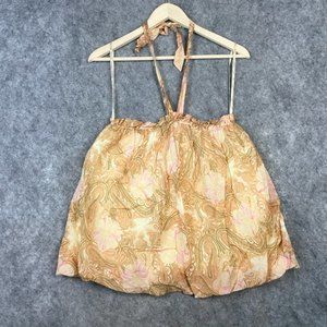 Anthropologie Cream and Pink Halter Camisole